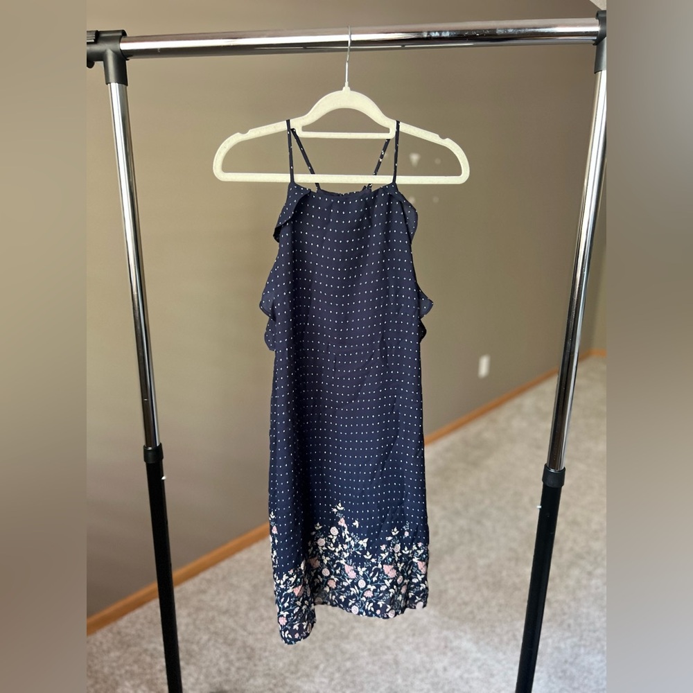 Francesca’s Navy Ruffle Dress